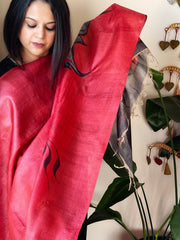 Handpainted Dupatta in Tussar Silk - Masakalee