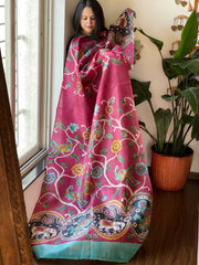 Handpainted Dupatta in Tussar Silk - Masakalee