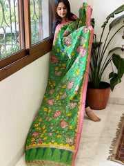 Handpainted Kalamkari Dupatta in Chanderi Silk - Masakalee