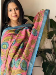 Handpainted Kalamkari Dupatta in Chanderi Silk - Masakalee