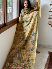 Handpainted Kalamkari Dupatta in Chanderi Silk - Masakalee