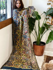 Handpainted Kalamkari Dupatta in Chanderi Silk - Masakalee