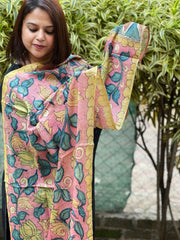 Handpainted Kalamkari Dupatta in Tussar Silk - Masakalee
