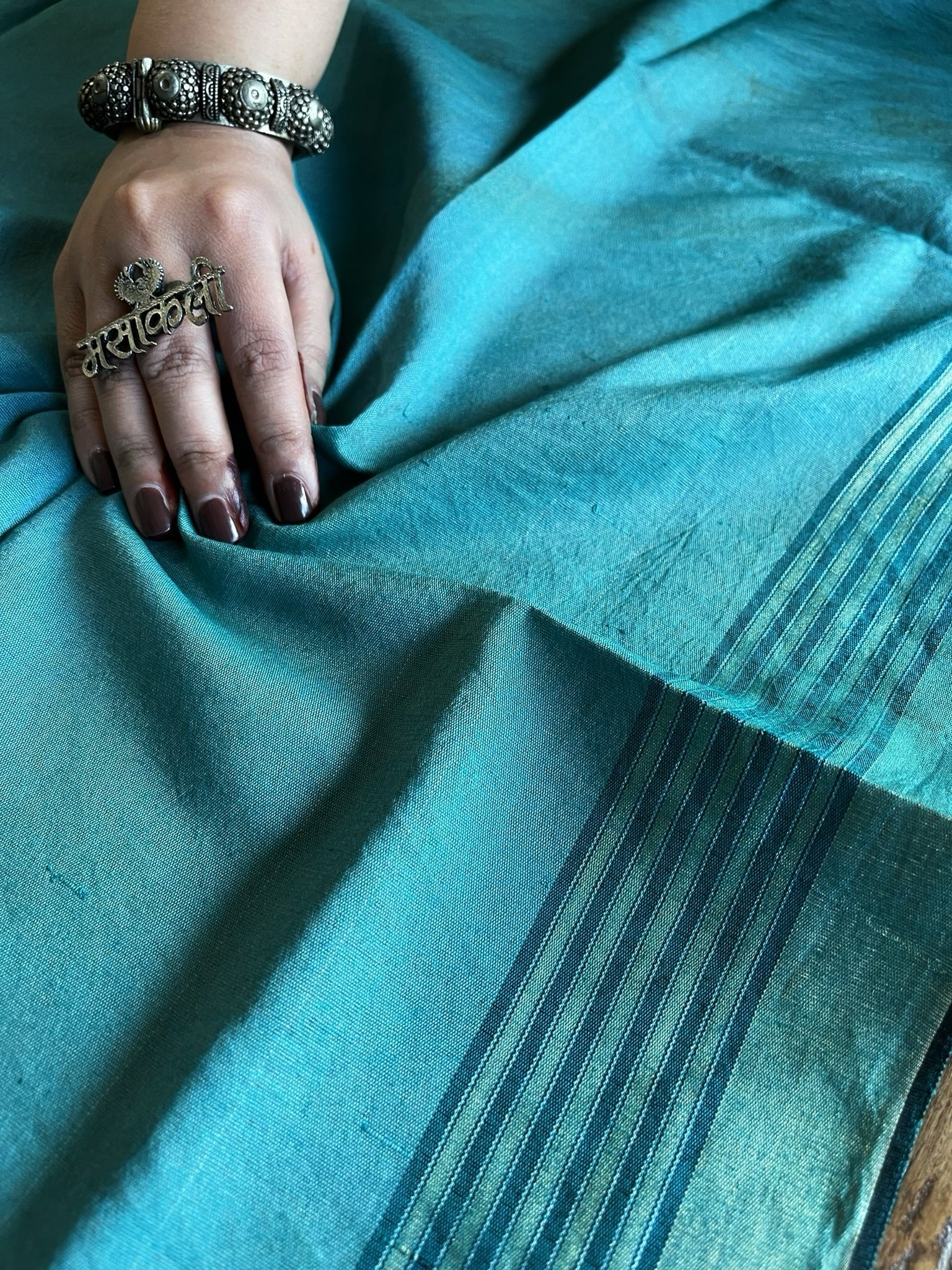 Handpainted Kalamkari Saree in Pure Tussar Silk - Masakalee