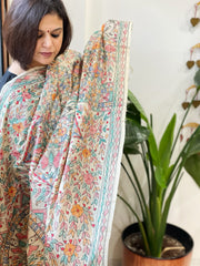 Handpainted Madhubani Dupatta in Pure Tussar Silk - Masakalee