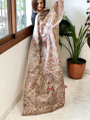 Handpainted Madhubani Dupatta in Pure Tussar Silk - Masakalee
