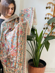 Handpainted Madhubani Dupatta in Pure Tussar Silk - Masakalee