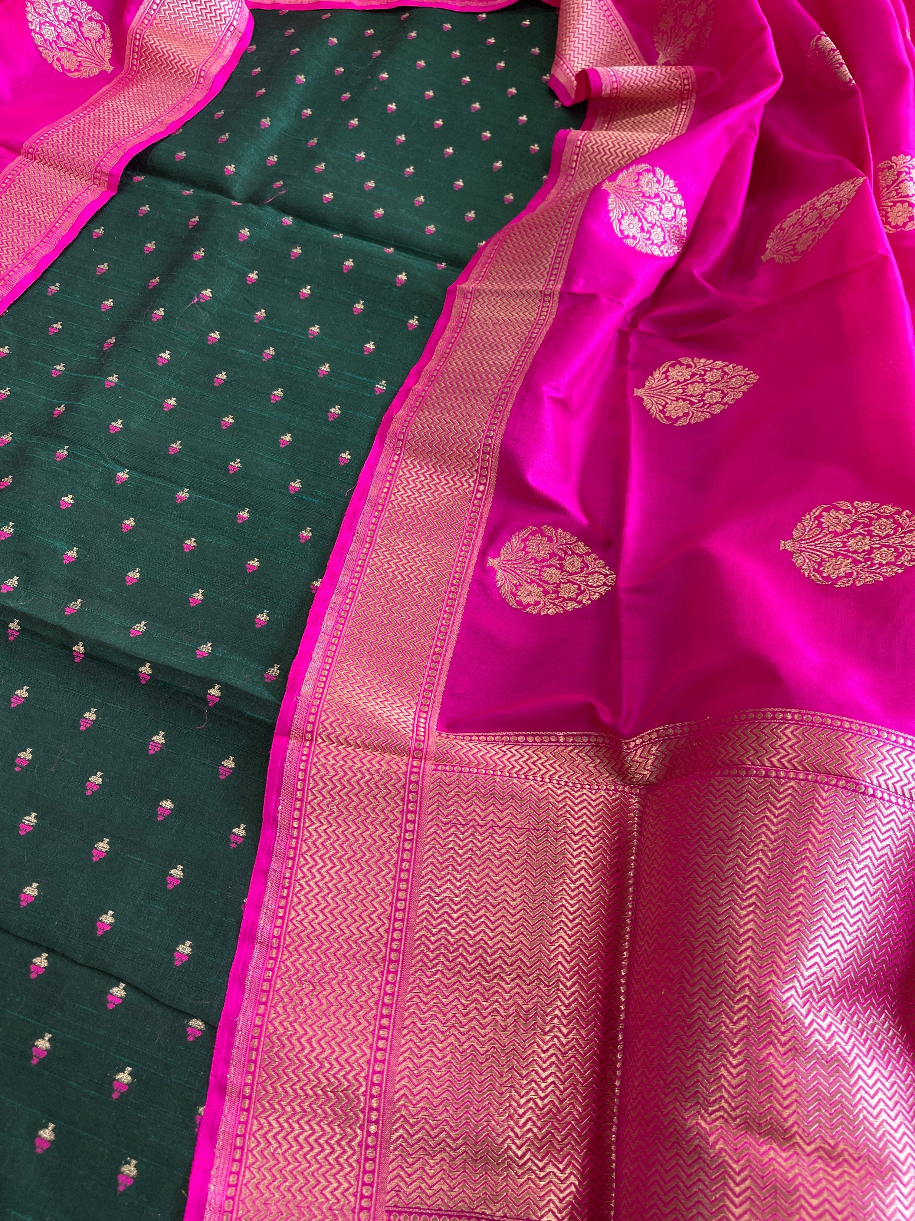 Handwoven Banarasi Suit Set in Pure Silk - Masakalee