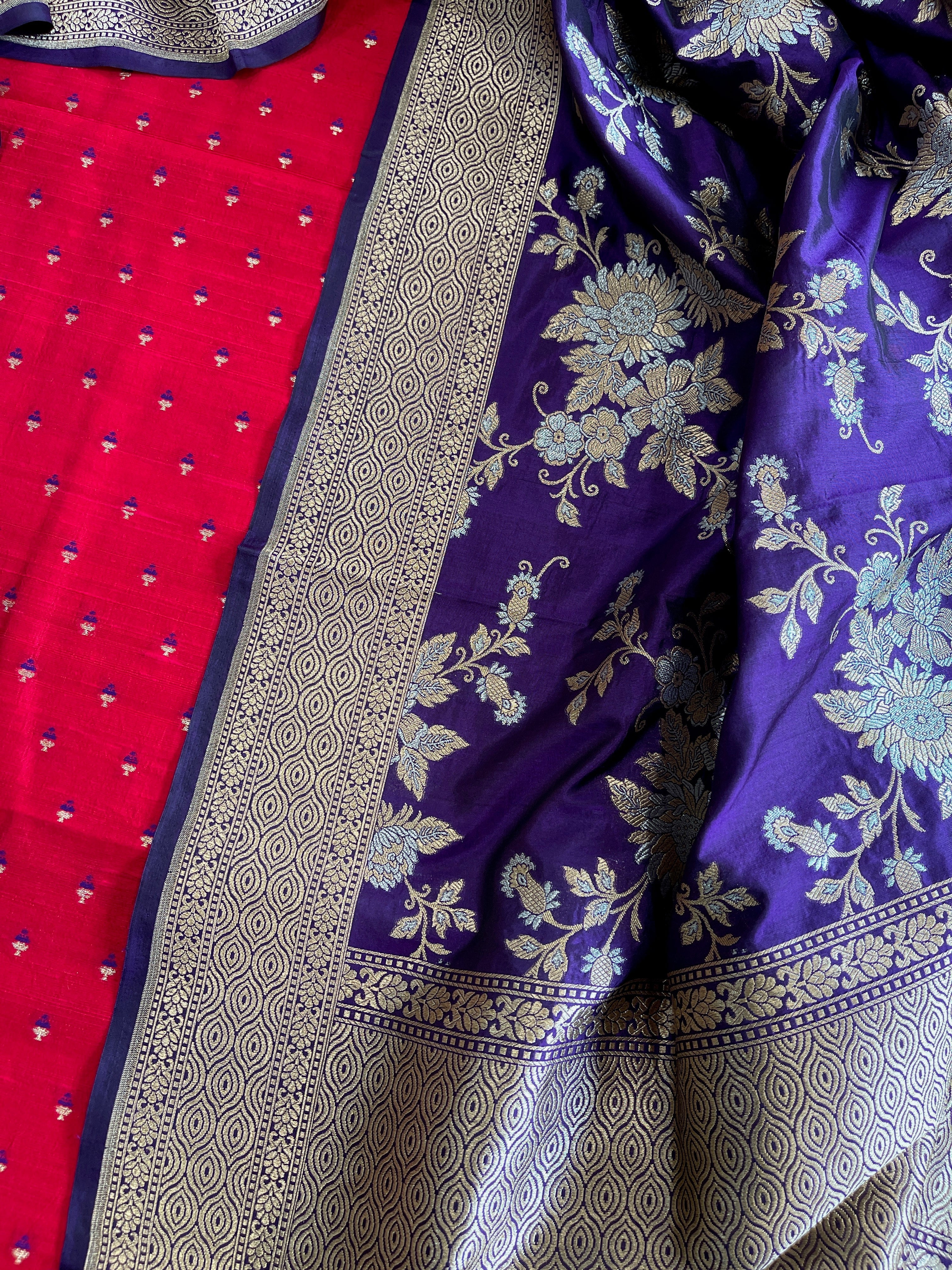 Handwoven Banarasi Suit Set in Pure Silk - Masakalee