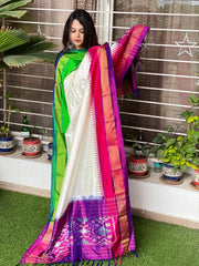 Handwoven Ikat Dupatta in Pure Silk - Masakalee