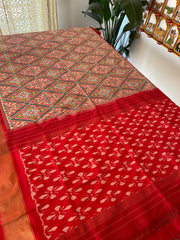Handwoven Ikat Patola Saree in Pure Silk - Masakalee