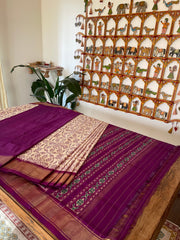 Handwoven Ikat Saree in Pure Silk - Masakalee