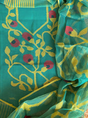 Handwoven Jamdani Dupatta Set (Kurta Fabric+Dupatta) in Pure Muslin - Masakalee