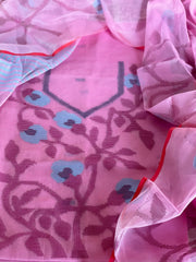 Handwoven Jamdani Dupatta Set (Kurta Fabric+Dupatta) in Pure Muslin - Masakalee
