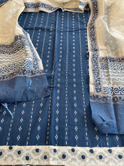 Indigo Handwoven Suit Sets in Pure Cotton - Masakalee