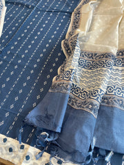 Indigo Handwoven Suit Sets in Pure Cotton - Masakalee