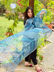 Indigo Kota Silk Leheriya Dupatta - Masakalee
