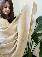 Ivory Pashmina Shawl with Zari - Masakalee