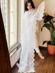 Kota Cotton Dupatta with Cut Work - Masakalee