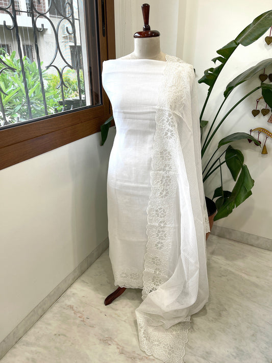 Kota Cotton Suit Set with Cut Work - Masakalee