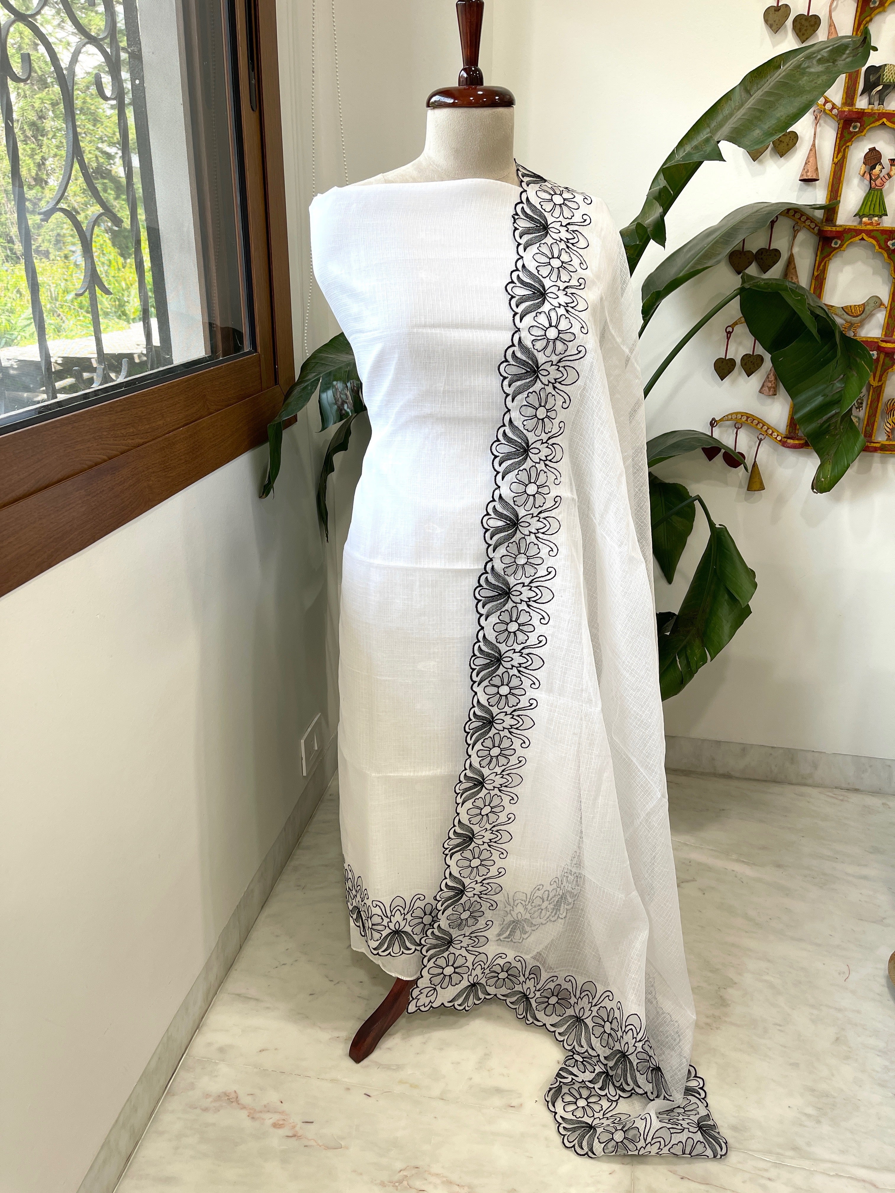 Kota Cotton Suit Set with Cut Work - Masakalee