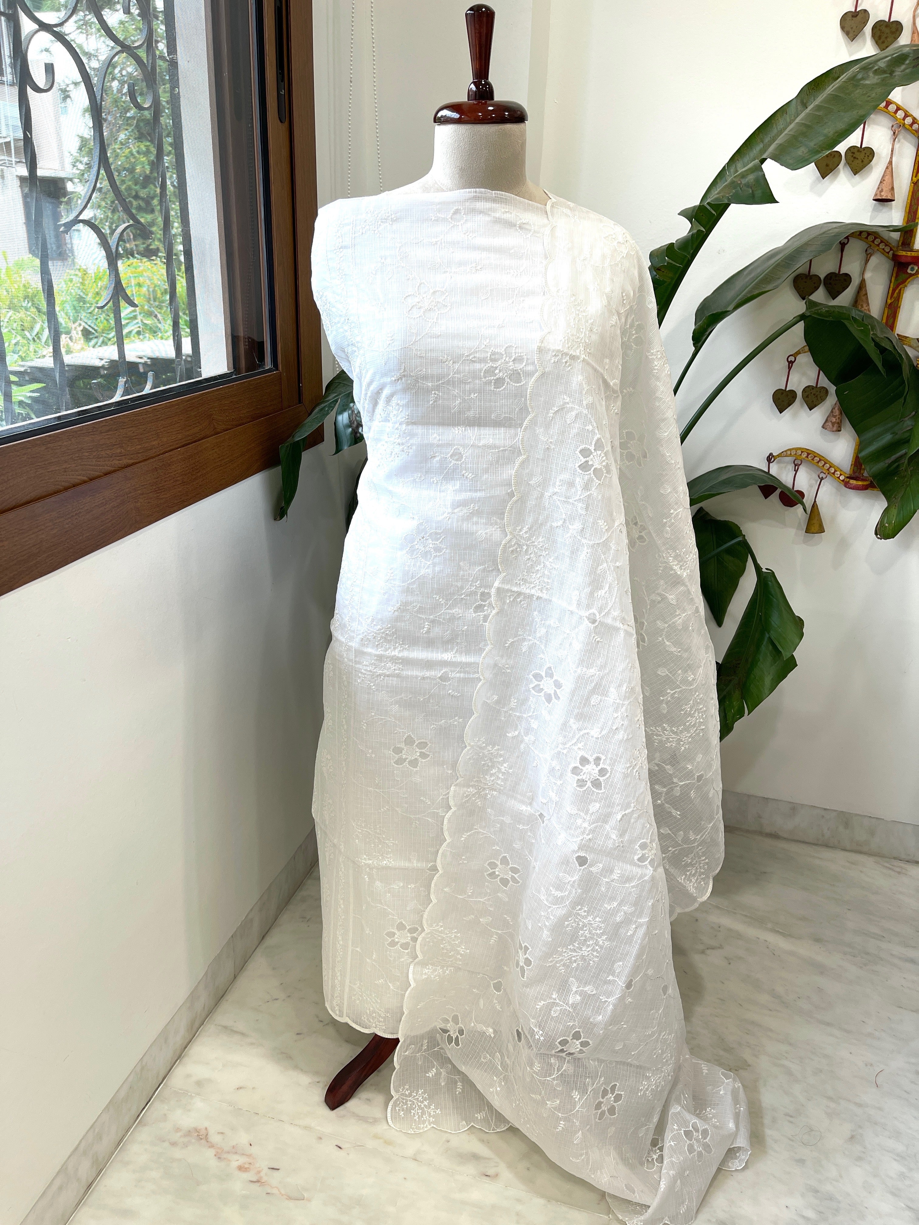 Kota Cotton Suit Set with Cut Work - Masakalee