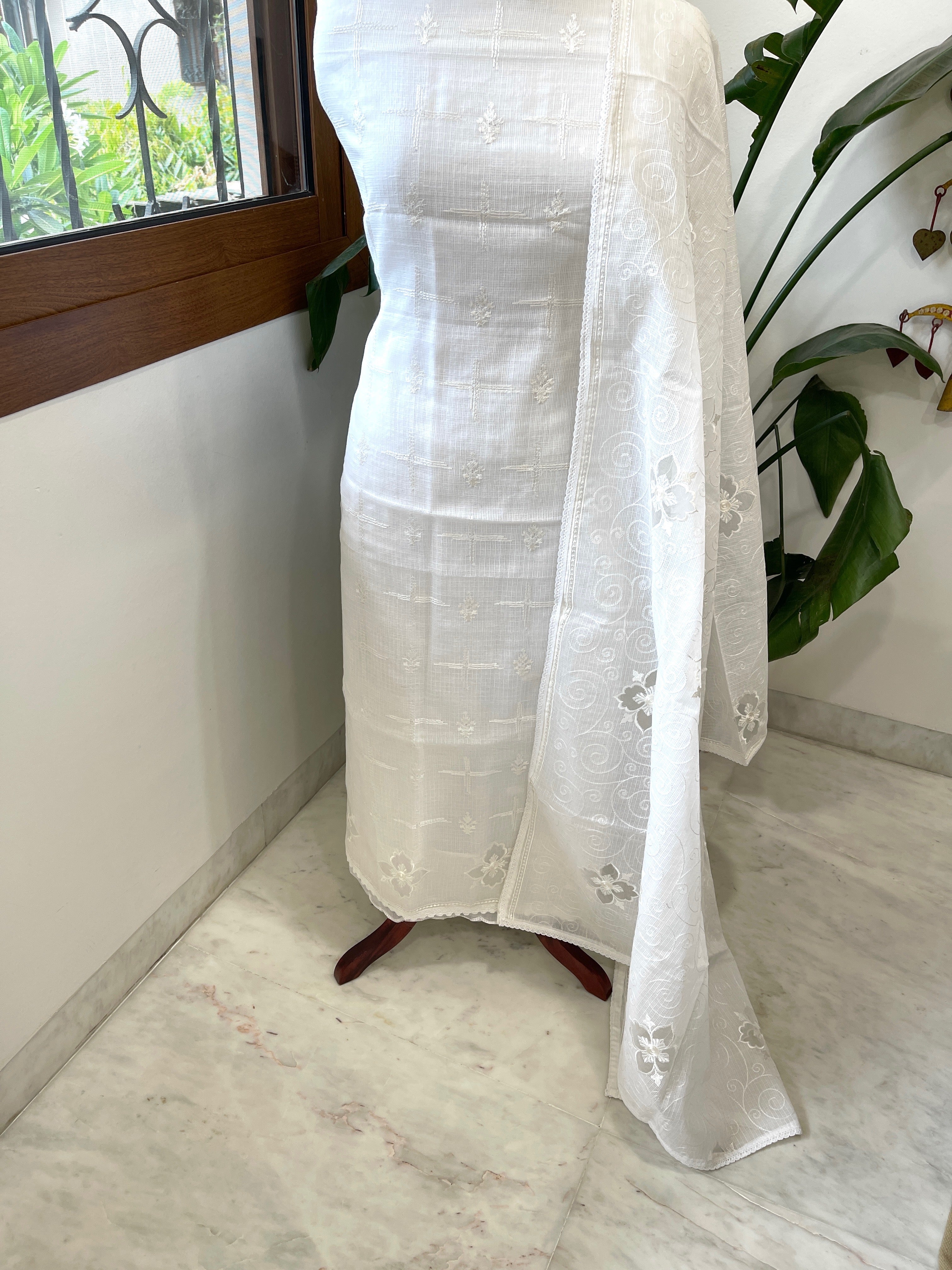 Kota Cotton Suit Set with Cut Work - Masakalee