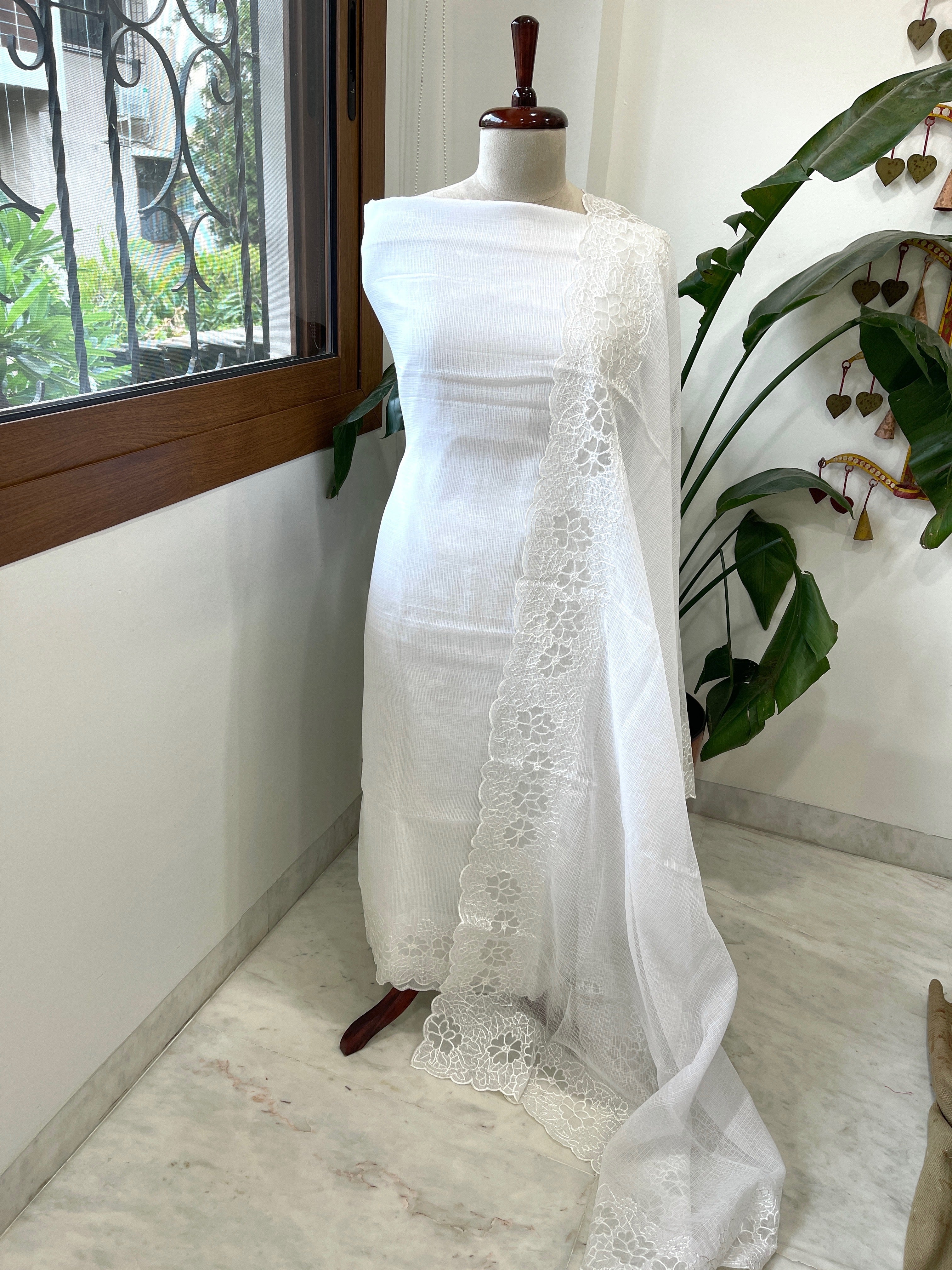 Kota Cotton Suit Set with Cut Work - Masakalee