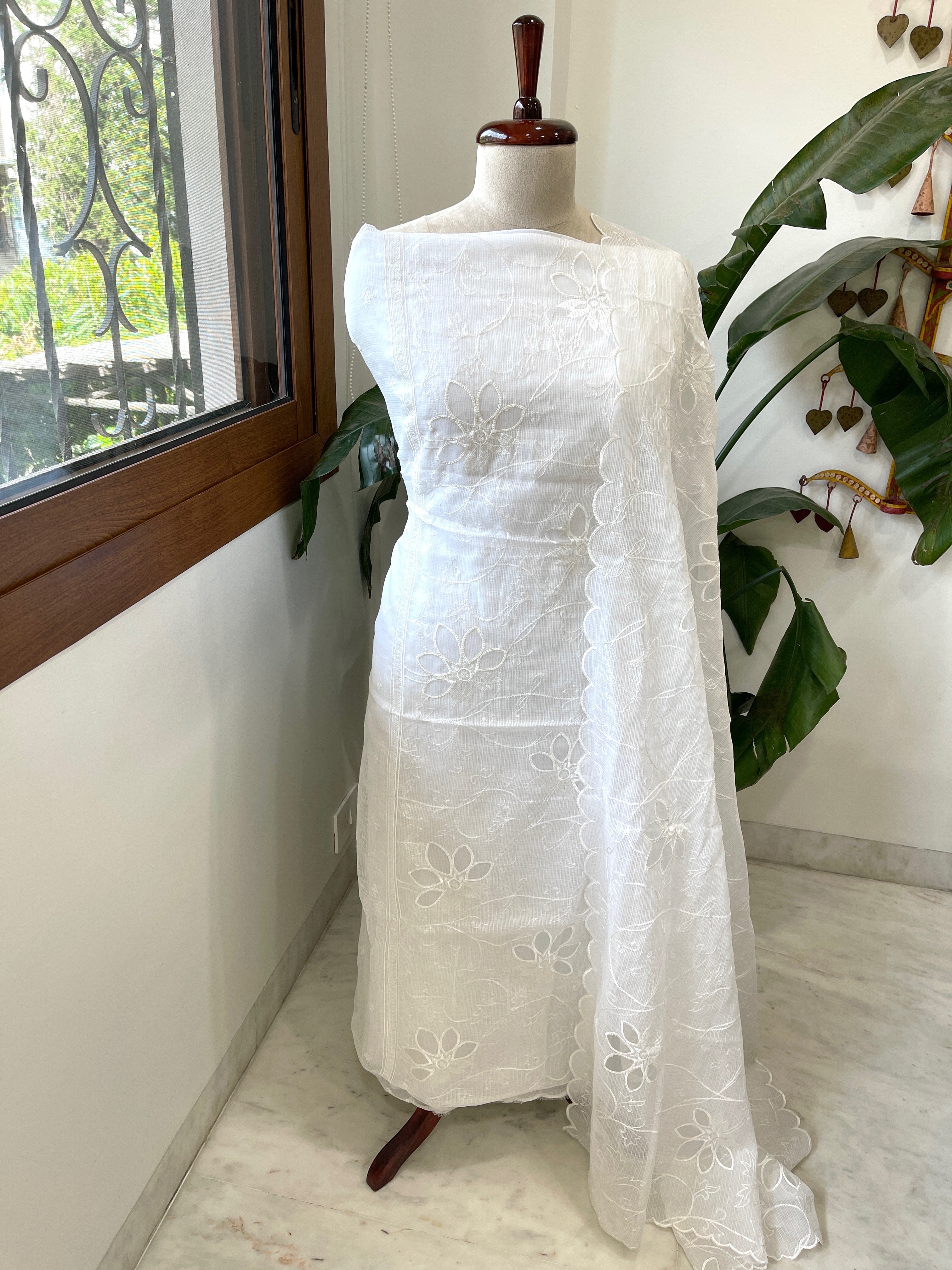 Kota Cotton Suit Set with Cut Work - Masakalee