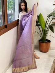 Lavender Woven Banarasi Dupatta in Tissue - Masakalee