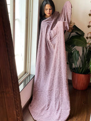 Mauve Hand Embroidered Dupatta in Georgette - Masakalee