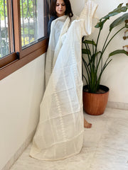 Off-White Cotton Dupatta with Embroidery - Masakalee