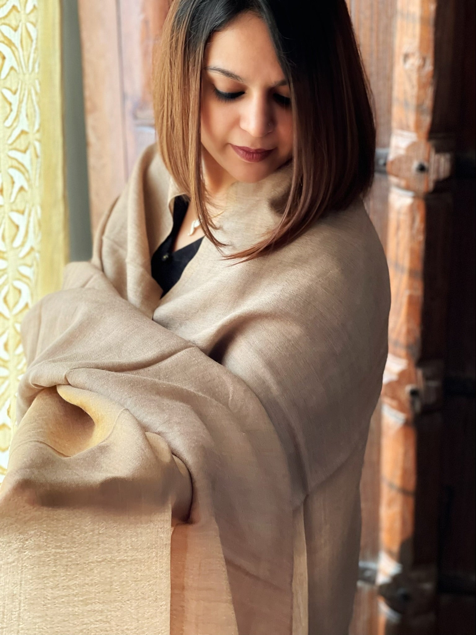 Pashmina Stole with Zari - Masakalee