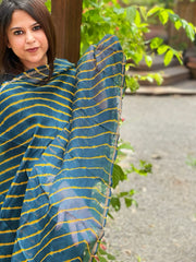 Peacock Green Kota Silk Leheriya Dupatta - Masakalee