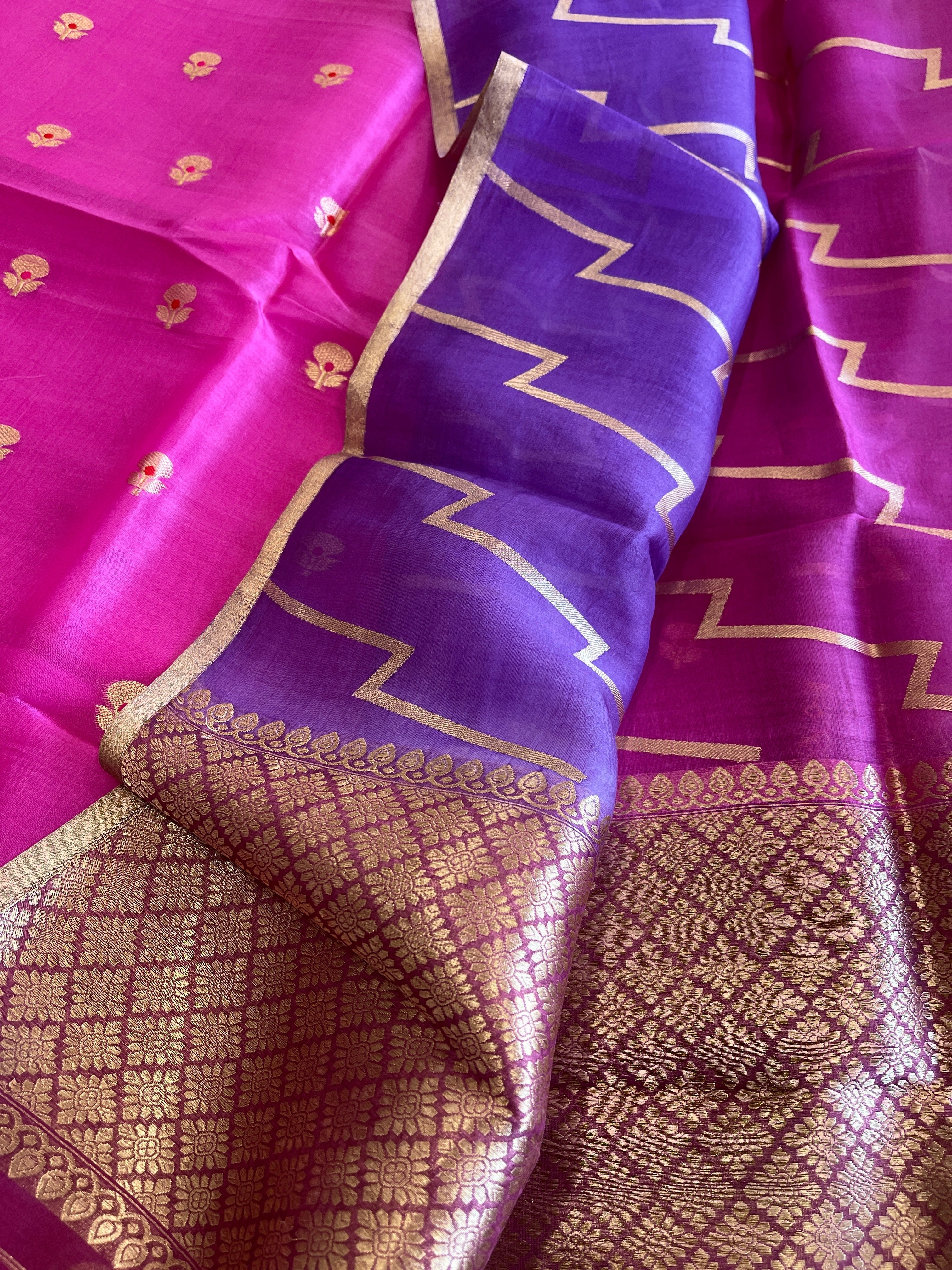 Pink Designer Banarasi Suit Set in Pure Organza - Masakalee