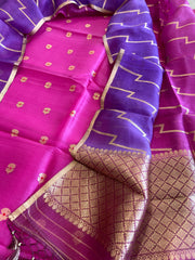 Pink Designer Banarasi Suit Set in Pure Organza - Masakalee