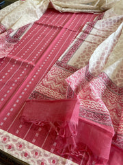 Pink Handwoven Suit Sets in Pure Cotton - Masakalee