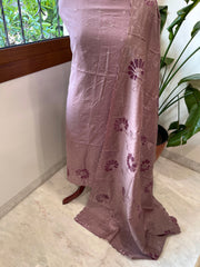 Plum Mul Chanderi Suit Set with Cut Work - Masakalee