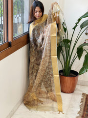 Printed Kota Tissue Dupatta with Zari Border - Masakalee