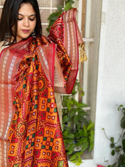 Printed Patola Dupatta in Fine Art Silk - Masakalee