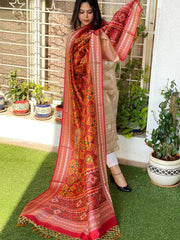 Printed Patola Dupatta in Fine Art Silk - Masakalee