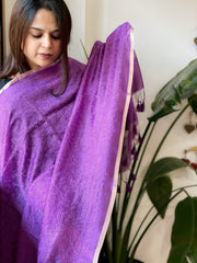 Purple Chanderi Dupatta with Thread Embroidery - Masakalee