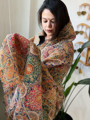 Purple Chinon Dupatta with Aari Embroidery - Masakalee
