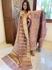 Purple Designer Banarasi Suit Set in Raw Silk - Masakalee