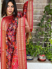 Purple Printed Patola Dupatta in Fine Art Silk - Masakalee