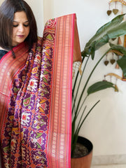 Purple Printed Patola Dupatta in Fine Art Silk - Masakalee