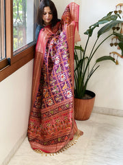 Purple Printed Patola Dupatta in Fine Art Silk - Masakalee