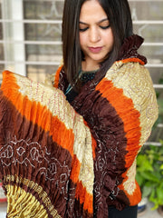 Rai Bandhej Dupatta in Pure Gajji Silk - Masakalee