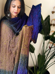 Rai Bandhej Dupatta in Pure Gajji Silk - Masakalee