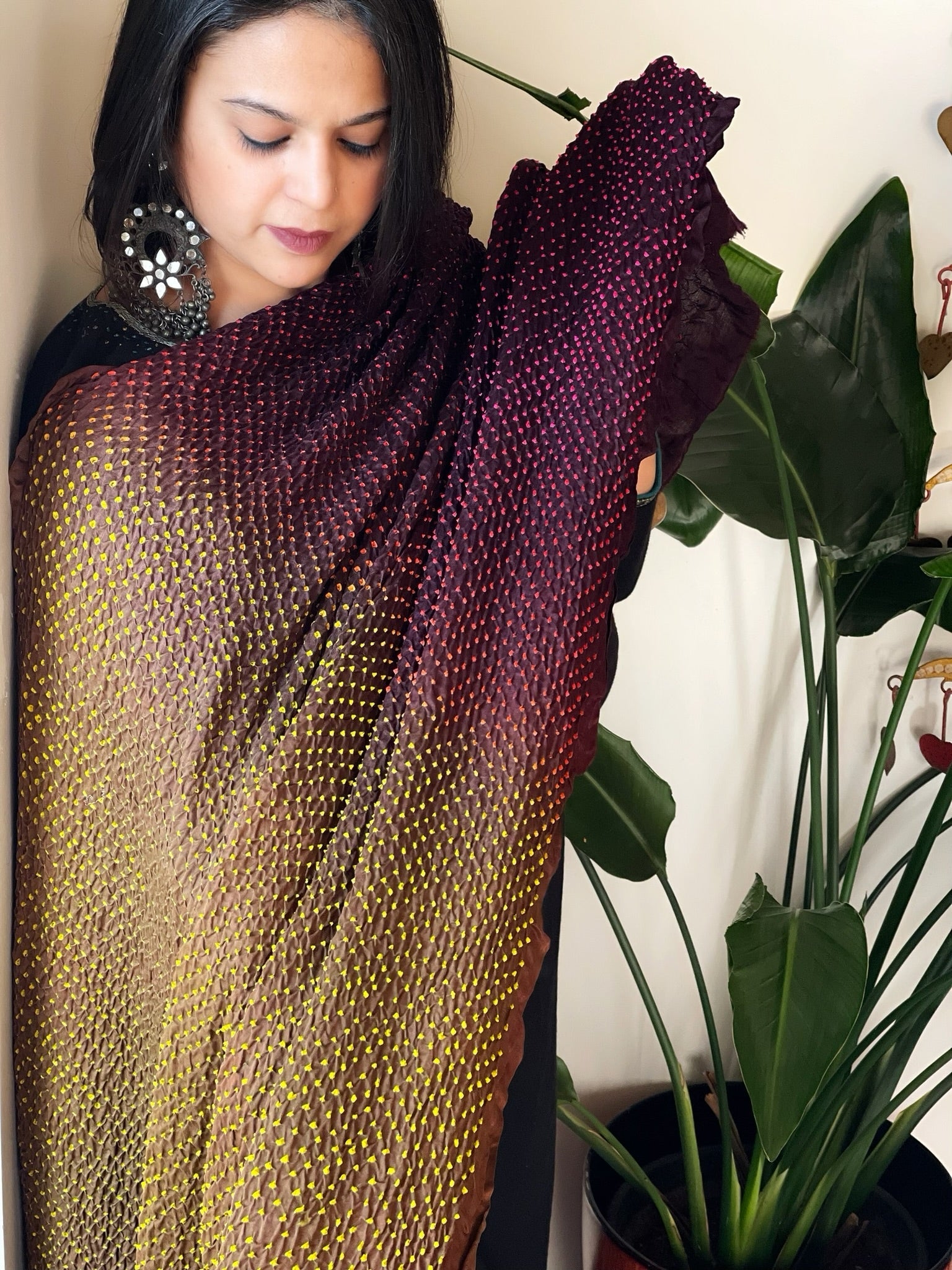 Rai Bandhej Dupatta in Pure Gajji Silk - Masakalee